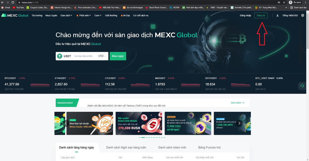 Nền tảng giao dịch của MXC