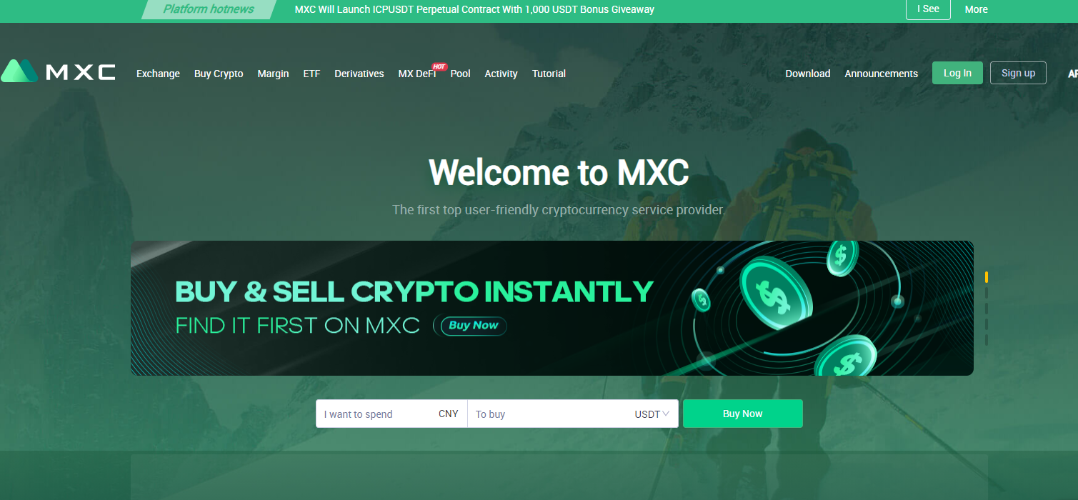 Rút tiền từ sàn MXC