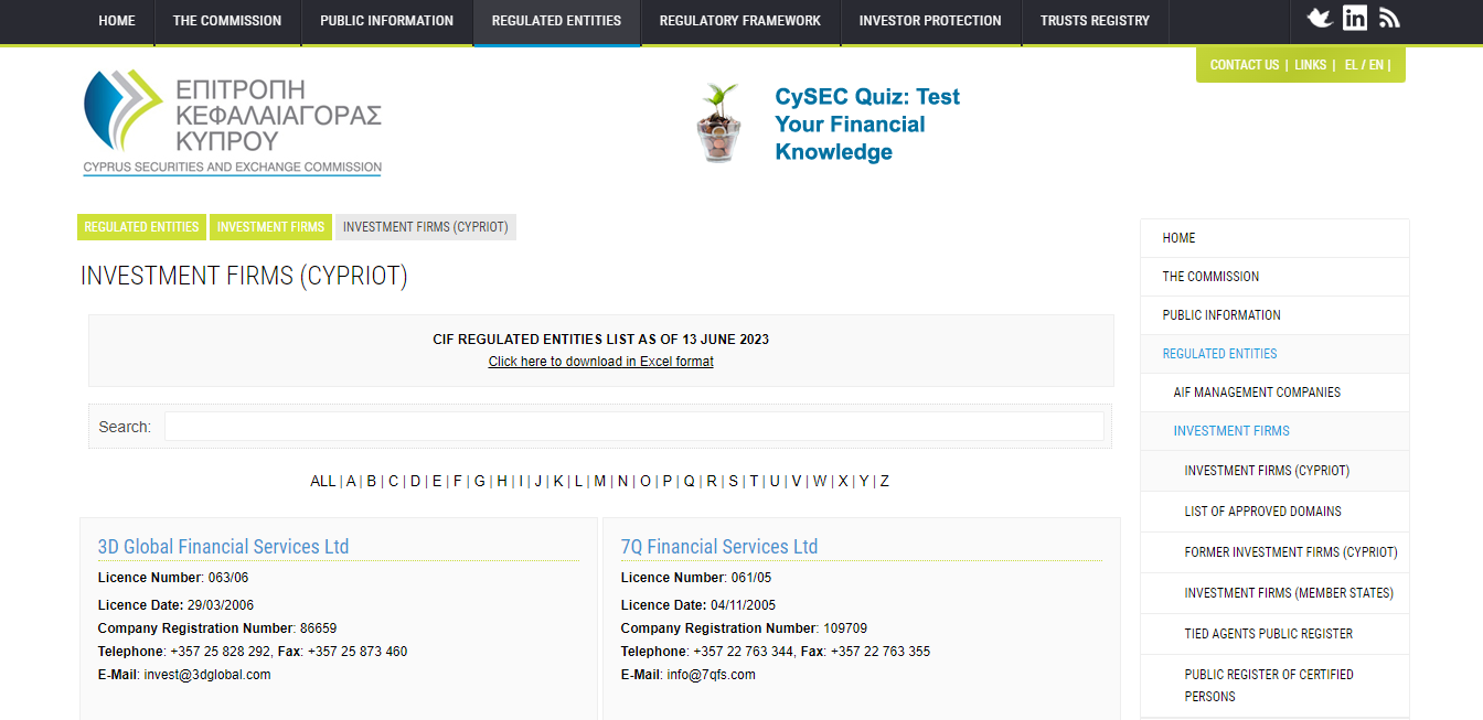 Cách xem giấy phép sàn Forex uy tín CySEC ở Síp.