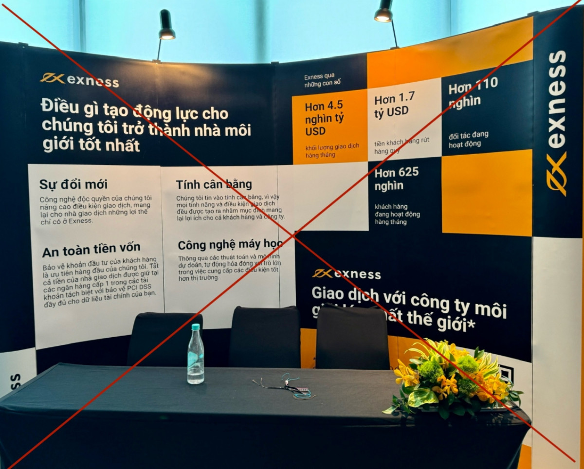 Gian hàng của sàn exness tại sự kiện.